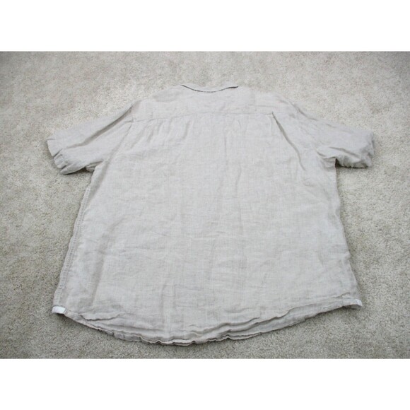 Tommy Bahama Shirt Mens Extra Large XL Beige Tan Linen Casual Camp Button Up - Picture 5 of 10